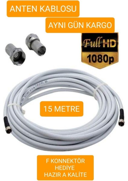Çanak Anten,uydu,televizyon Kablosu Rg6 Hd 15 Metre Televizyon Kablosu Rg6 Hd 15
