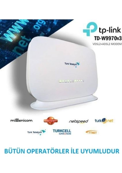 Türk Telekom Modemi TD-W9970 300MBPS Kablosuz USB Vdsl2/adsl/2 Modem Router