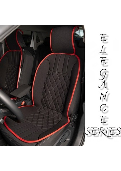 Fiat 500X Lüx Oto Koltuk Minderi Ön 2'li Set Elegance Serisi Siyah Kırmızı