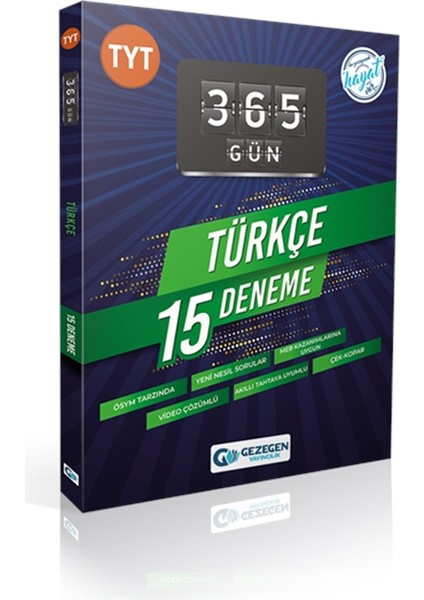 Gezegen Yayınları Tyt Türkçe 15 Deneme 365 Gün 0323