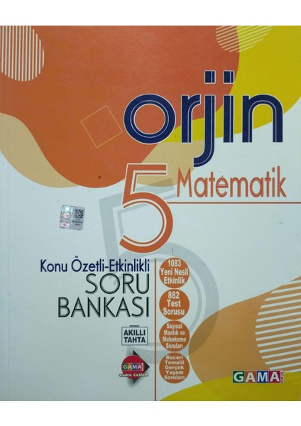 Gama Okul Yayınları 5. Sınıf Matematik Soru Bankası Orjin DK35