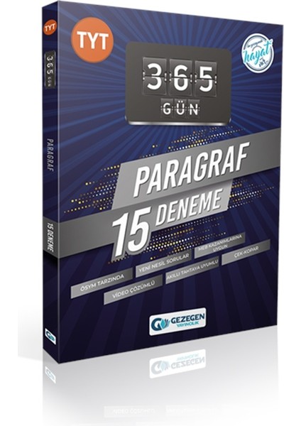 Gezegen Yayınları Tyt Paragraf 15 Deneme 365 Gün 0323
