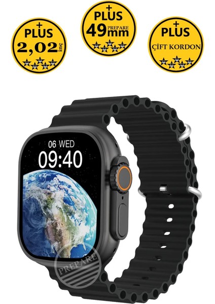 Watch 8 Ultra Plus Pro 49MM 2,02INÇ Çift Kordon Nfc Konuşma Özellikli Ios Android Uyumlu Akıllı Saat