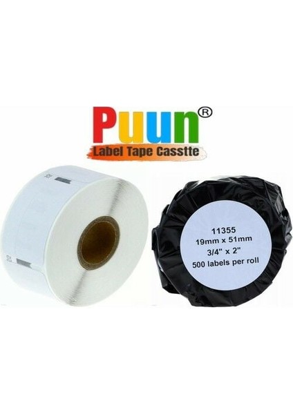 Puun Dymo Lw 11355 Muadil Çok Amaçlı Etıket 500 Etiket/paket 19MM x 51MM Labelwriter EL60, LW310, LW320, LW330, LW400, LW450, Twin, Duo, 4xl