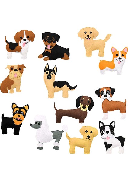 Hayvanlar Dikiş Kitleri Yaratıcı Dıy Crafts Doldurulmuş Hayvan 6-8-12 Yaşındaki Köpek (Yurt Dışından)