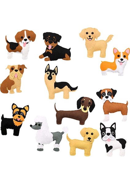 Hayvanlar Dikiş Kitleri Yaratıcı Dıy Crafts Doldurulmuş Hayvan 6-8-12 Yaşındaki Köpek (Yurt Dışından)