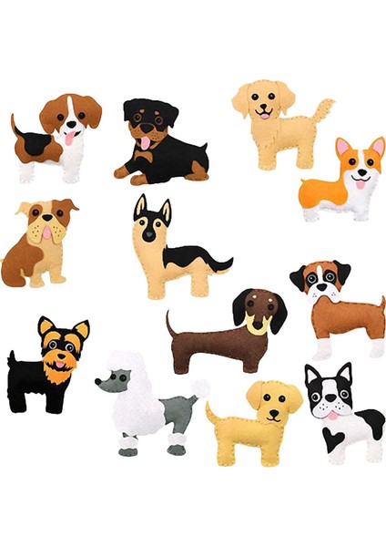 Hayvanlar Dikiş Kitleri Yaratıcı Dıy Crafts Doldurulmuş Hayvan 6-8-12 Yaşındaki Köpek (Yurt Dışından)