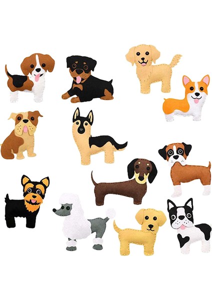 Hayvanlar Dikiş Kitleri Yaratıcı Dıy Crafts Doldurulmuş Hayvan 6-8-12 Yaşındaki Köpek (Yurt Dışından)