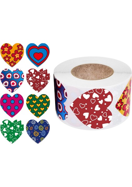 500PCS Kalp Çıkartmaları 1 Inç Için Kendi Yapışkan Renkli Dekoratif Çıkartma Etiketleri (Yurt Dışından) fiyatları