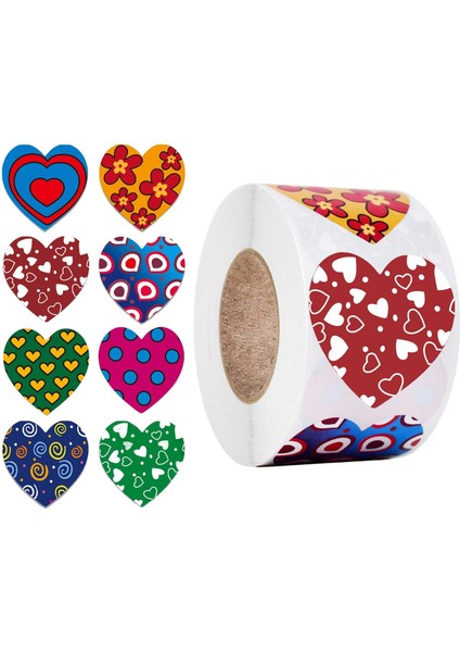 500PCS Kalp Çıkartmaları 1 Inç Için Kendi Yapışkan Renkli Dekoratif Çıkartma Etiketleri (Yurt Dışından) modelleri