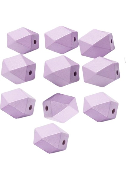 10X Ahşap Ara Boncuklar Parti Süsleri Için Geometrik Anahtarlık El Sanatları Menekşe Yapıyor (Yurt Dışından)