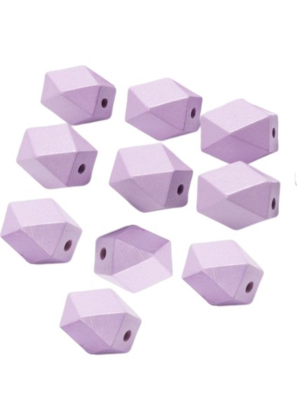 10X Ahşap Ara Boncuklar Parti Süsleri Için Geometrik Anahtarlık El Sanatları Menekşe Yapıyor (Yurt Dışından)