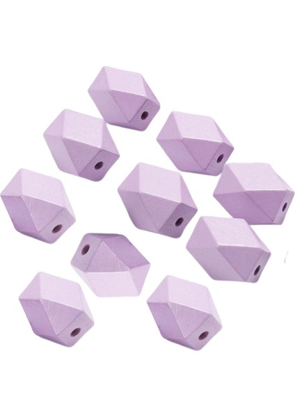 10X Ahşap Ara Boncuklar Parti Süsleri Için Geometrik Anahtarlık El Sanatları Menekşe Yapıyor (Yurt Dışından)