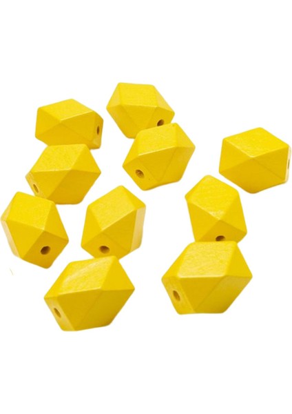 10X Dayanıklı Ahşap Ara Ara Boncukları El Sanatları Için Geometrik El Sanatları Sarı (Yurt Dışından)