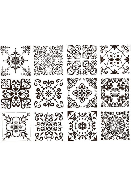 12X Mandala Şablon Şablonu Boyama Çizim Şablonları Zemin Karo Duvarları Stil (Yurt Dışından)