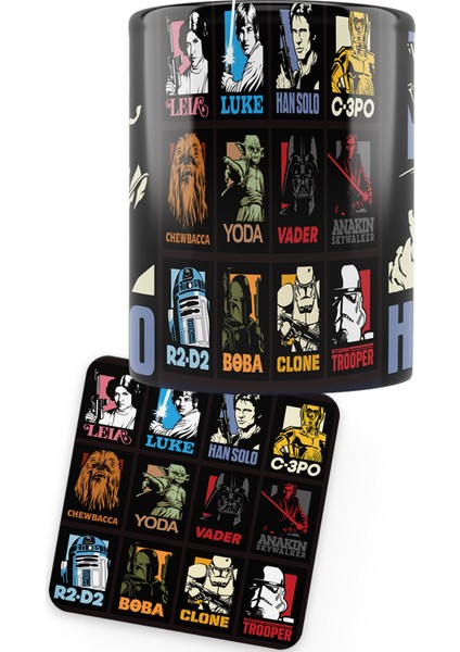 Star Wars Serisi Han Solo Baskılı Porselen Kupa + Ahşap Bardak Altlığı fiyatları
