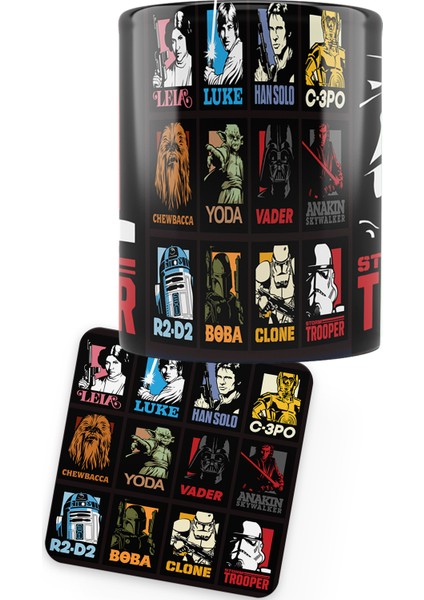 Star Wars Serisi Storm Trooper Baskılı Porselen Kupa + Ahşap Bardak Altlığı fiyatları