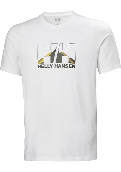 Helly Hansen  Nord Graphic T-Shirt Outdoor Erkek Beyaz HHA.62978