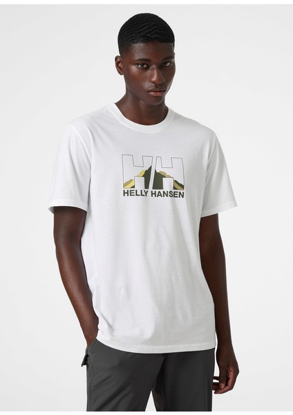 Helly Hansen  Nord Graphic T-Shirt Outdoor Erkek Beyaz HHA.62978