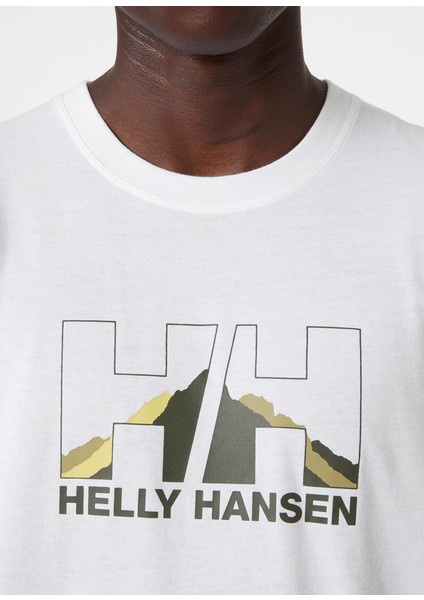 Helly Hansen  Nord Graphic T-Shirt Outdoor Erkek Beyaz HHA.62978