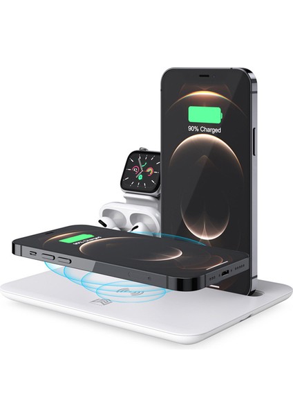 Ally 4 In1 15W Kablosuz Hızlı Şarj Standı Iphone+Iwatch+Airpods Pro Wireless