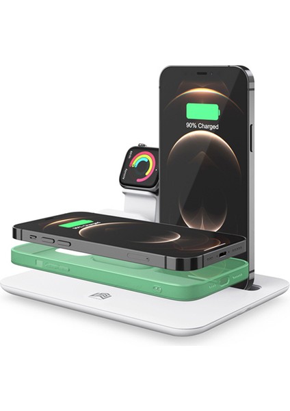Ally 4 In1 15W Kablosuz Hızlı Şarj Standı Iphone+Iwatch+Airpods Pro Wireless