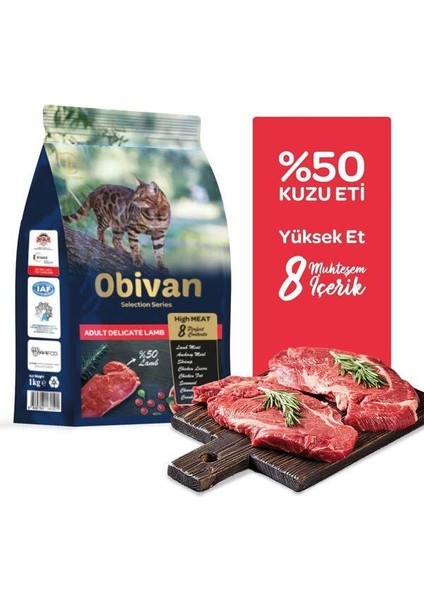 Low Grain Delicate Kuzu Etli Kedi Maması 1 kg x 3 Adet