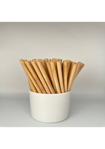 Pars Pipet % 100 Doğal Bambu Pipet 20 Cm 100 Adet-Çevreyle Dost Doğal Pipet