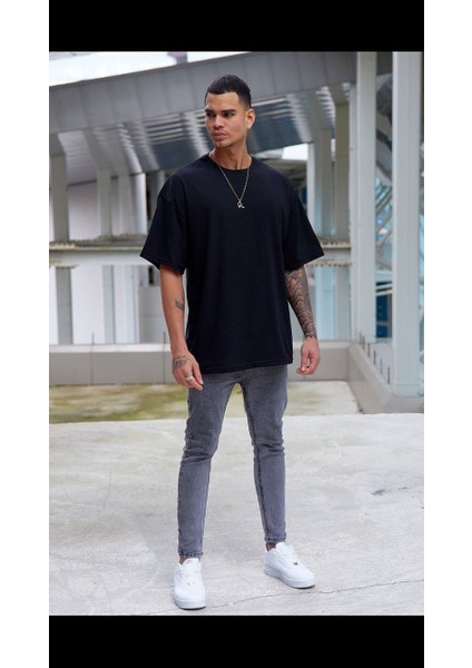 Yeni Sezon Oversize Rahat Kalıp Düz Renk Sade T-Shirt Unisex Erkek Kadın Yazlık Tişört fırsatları