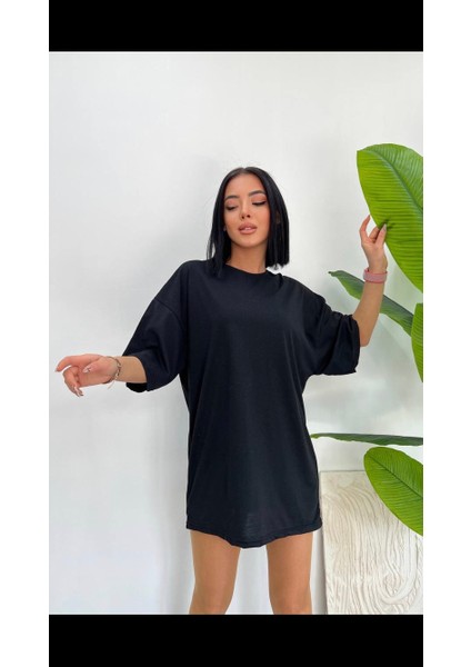 Yeni Sezon Oversize Rahat Kalıp Düz Renk Sade T-Shirt Unisex Erkek Kadın Yazlık Tişört