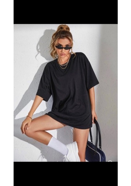 Yeni Sezon Oversize Rahat Kalıp Düz Renk Sade T-Shirt Unisex Erkek Kadın Yazlık Tişört fırsatları