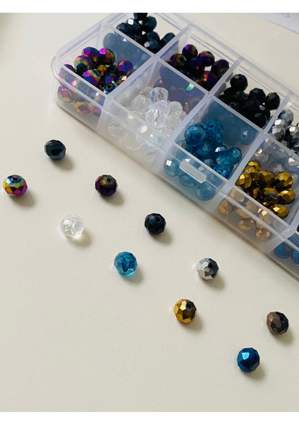 NO:112 Kristal Boncuk 8 mm Kolye Bileklik Kolye Takı Yapım Seti ve Hobi Malzemeleri modelleri