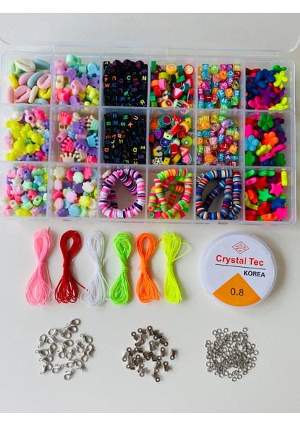 No:83 Soft ve Canlı Renk Figür Boncuk Harf Boncuk Fimo Meyve Fimo Çocuk Hobi Seti