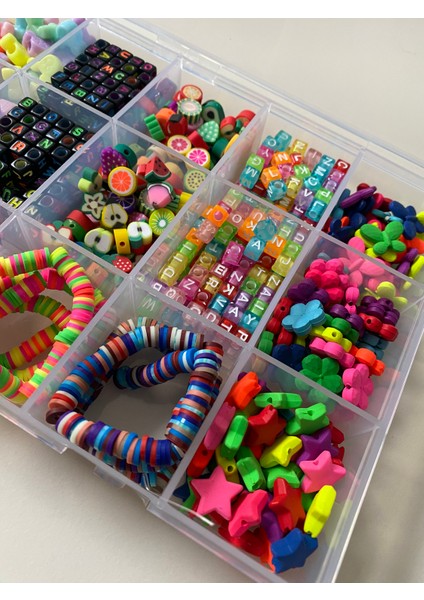 No:83 Soft ve Canlı Renk Figür Boncuk Harf Boncuk Fimo Meyve Fimo Çocuk Hobi Seti