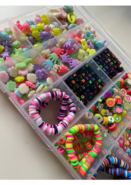 No:83 Soft ve Canlı Renk Figür Boncuk Harf Boncuk Fimo Meyve Fimo Çocuk Hobi Seti