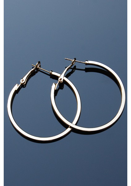 Altın Renk Köşeli Halka Klipsli Küpe 2mm 4×4