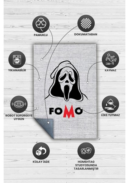 Fomo Dokuma Tabanlı Yıkanabilir Trader Halısı