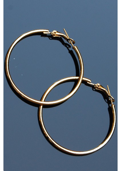 Altın Renk Boru Halka Klipsli Küpe 2mm 4.5×4.5