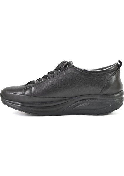 2605 Hakiki Deri Siyah Lastikli Ortopedik Kadın Anne Ayakkabı modelleri