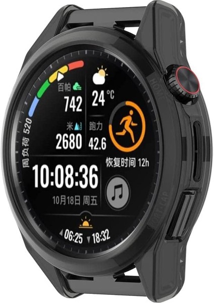 Huawei Watch Gt Runner Uyumlu Önü Kapalı Silikon Ekran ve Kasa Koruyucu Kılıf