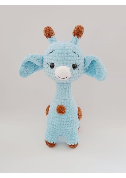 Mavi Tatlı Zürafa Amigurumi Organik Oyuncak fiyatları