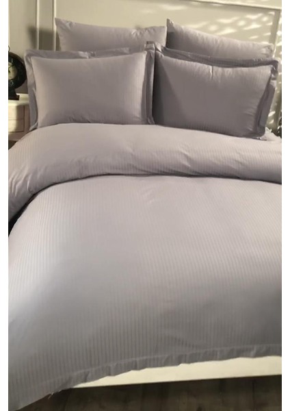 Satin Zarif Armürlü Çift Kişilik Nevresim Takımı Gri fiyatları