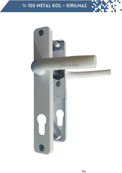 Sarıalarm Pvc Kapı Kolu Beyaz- Metal -