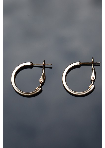 Altın Renk Köşeli Halka Klipsli Küpe 2mm 2×2