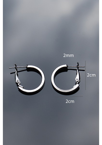 Gümüş Renk Köşeli Halka Klipsli Küpe 2mm 2×2 modelleri