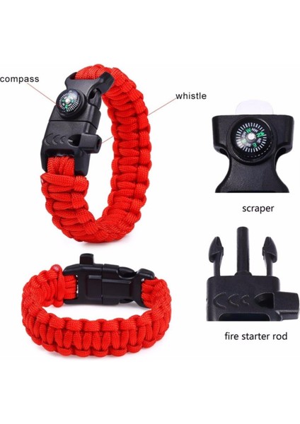 Lariss Paracord Survival Bileklik Pusula Ateş Başlatıcı ve Ikaz Düdüğü fırsatları