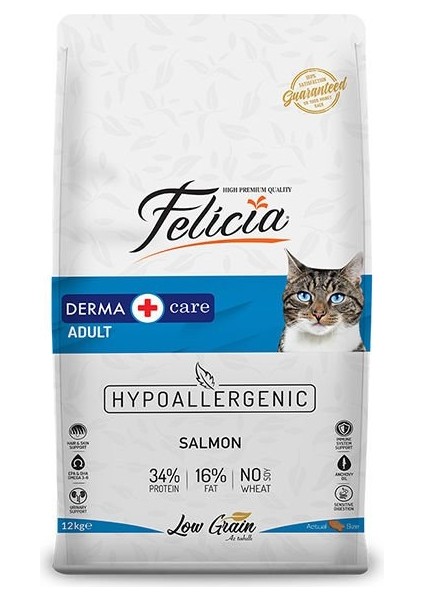 Düşük Tahıllı Hipoalerjenik Somonlu Yetişkin Kedi Maması 12 kg