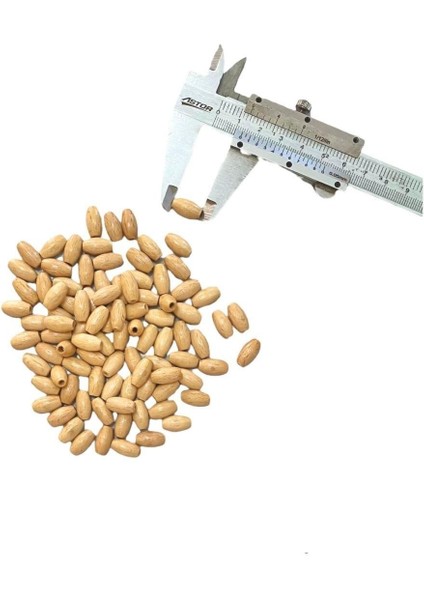 Oval Arpa Cilalı Ahşap Boncuk ( 100 gr )