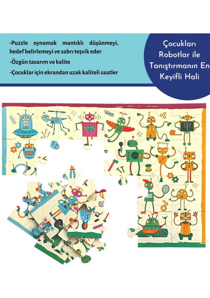 Doerkids Dev Robotlar Puzzle | Jumbo Yer Puzzle | Robots 24 Parça Robotlar modelleri