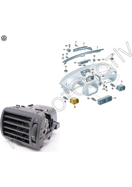 Ithal Passat B5 (1997-2005) Sol Ön Havalandırma Izgarası 3B0819703 fiyatları